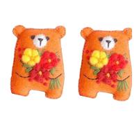 Giwnhvx Orso di Bouquet di Abbraccio di Tasca, Orso di Bouquet in Miniatura Floreale Carino, Regalo per Amici Giorno di Laurea Arancione