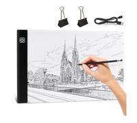 Giwnhvx Pannello LED A4, 3 Livelli di Luminosità Variabile USB Power Crafts Tavolo Luminoso per Tracciare, Blocco Note di Disegno Leggero