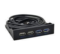 Giwnhvx Pannello USB, 4 porte ad alta velocità 2 USB 3.0 + 2 USB 2.0 Hub, Connettore pannello a 19 pin/9 pin da 3,5 pollici