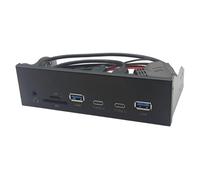 Giwnhvx Pannello USB per PC 2 x USB 3.2 GEN1 5 Gbps + 2 x hub Type-C + cuffie da 3,5 mm + slot TF/SD per unità floppy da 5,25 pollici