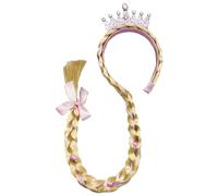 Giwnhvx Parrucca da principessa B, con capelli lunghi intrecciati, per cosplay e principessa, facile da installare, rosa