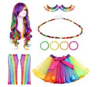 Giwnhvx Parrucca , lunga gonna in tulle riccio, e abbinati per costumi da cosplay, costumi da ballo e accessori per costumi.