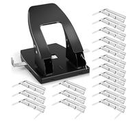 Giwnhvx Perforatrice a 2 fori con 100 raccoglitori per carta di fissaggio carta a due fori per raccoglitori di cartelle di carta, capacità 30 fogli