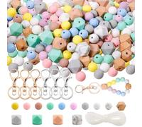 Giwnhvx Perline in Silicone, 120 Pezzi di Perline in Silicone per Realizzare, Perline in Silicone Perline in Gomma Esagonali Sfuse per Creazione di Gioielli