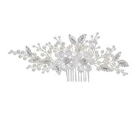 Giwnhvx Pettini per capelli con perle di cristallo e foglie floreali forcina per capelli da sposa con perline diademi per gioielli da sposa accessori per dichiarazione della sposa