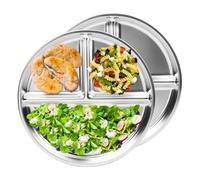 Giwnhvx Piatti per bambini in acciaio inox, 2 pezzi, 22,9 cm, piatti divisi per adulti Bariatrico perdita di peso diabetico