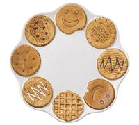 Giwnhvx Piatto da dessert per ufficio e colazione, piatto da dessert, marrone e bianco, piatto per biscotti marrone