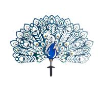 Giwnhvx Picchetto da Giardino di in Metallo, Statua di di Arte Corte Cava Decorativa, Animale in Metallo Distribuisce la sua coda, Blu