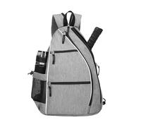 Giwnhvx Pickle Ball Bag, Borsa a tracolla reversibile, per donne e uomini, per sport all'aria aperta, 1 pezzo in tessuto Oxford 400D grigio