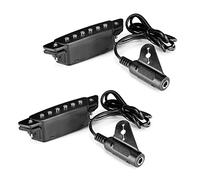 Giwnhvx Pickup per soundhole a 6 fori con jack Active Power Strap End-Pin per chitarra acustica, 2X -85 nero