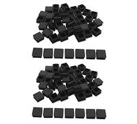 Giwnhvx Piedino per sedia, punta di chiusura in plastica, inserto per tubo nero, 20 x 20 mm, 100 pezzi