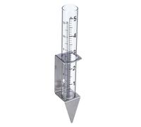 Giwnhvx Pluviometro da 12,7 cm per esterni con tubo, supporto 2 in 1 in acciaio inox, misurazione precisa della pioggia per giardino, prati