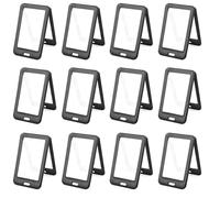 Giwnhvx Porta badge con porta badge verticale su entrambi i lati, custodia protettiva per carta d'identità, per riunioni, 12 pezzi, nero