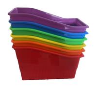 Giwnhvx Porta libri e raccoglitori, per classe, organizer verticale in plastica, cartelle organizer per libri, organizzazione ufficio, 6 pezzi