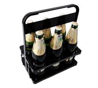 Giwnhvx Portabottiglie da birra pieghevole a 6 fori, maniglia portatile, supporto per il vino, porta bar, contenitore nero