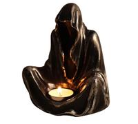 Giwnhvx Portacandele a forma di fantasma, per Halloween, horror, gotico, gotico, spettrale, portacandele horror, nero