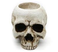 Giwnhvx Portacandele Gotico Testa di Morte Lacrime Cranio Umano Portacandela Novità Cranio Candelabro Halloween Facile da usare