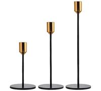 Giwnhvx Portacandele, portacandele, set di 3 candelieri, decorazione per candele coniche, si adatta a candele da 3/4 pollici di spalmatore