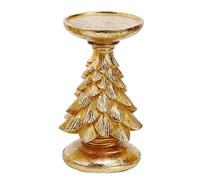 Giwnhvx Portacandele retrò in resina con motivo albero di Natale - Decorazione festiva, atmosfera da scrivania, portacandele in stile vintage B
