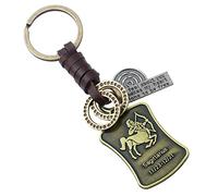 Giwnhvx Portachiavi Constellation Tag Ciondolo Chiave Retro Portachiavi per le Donne alla Moda Portachiavi Auto Charm (Sagittario)