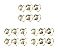 Giwnhvx Portatovaglioli Portatovaglioli con Fiori di Perle Dorate Set di 18 Portatovaglioli Nel Metallo per La Decorazione Della Tavola Da Pranzo Della Festa Nuziale