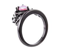 Giwnhvx Principessa Cuore Nero Opale di Cubico Rosa Dimensione 7