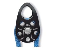 Giwnhvx Puleggia da arrampicata in lega di alluminio 22KN, portatile, robusta, puleggia girevole fissa semplice, nera