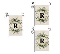 Giwnhvx R Bandiera da Giardino in Doppio Strato Lettere Bifacciali Bandiera per Vacanze da Esterno Bandiera Decorativa da Giardino