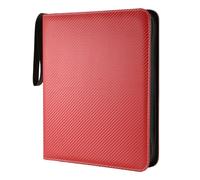 Giwnhvx Raccoglitore di carte da collezione, tasche per raccoglitori di carte da baseball a 9 tasche con cerniera, custodia per carte da calcio/carte da baseball, colore: Rosso