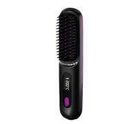 Giwnhvx Raddrizzatore per capelli elettrico LCD USB Ricarica Riscaldamento Curling Pettine raddrizzatore per capelli Portatile Pettine per Lisciare i Capelli Nero