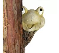 Giwnhvx Rana Silenziosa Peeker Tree Garden Tree Sculptures Outdoor Tree Face Garden Tree Hugger Statua Cortile Esterno per Interni Facile da Usare B
