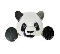 Giwnhvx Recinzione a forma di testa di animale panda che sbircia cortile decorazione artistica per esterni