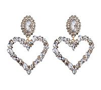 Giwnhvx ReTro Esagerato Orecchini a Forma di Cuore Lega Strass Orecchini Orecchini per le Donne