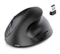 Giwnhvx Ricaricabile Dual Mode USB 2.4G Wireless + Bluetooth Mouse Ottico Ergonomico Verticale per Computer Notebook Nero