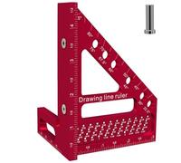 Giwnhvx Righello di misurazione per falegnameria con foro quadrato per falegnameria con perno angolare, strumento di precisione per la lavorazione del legno