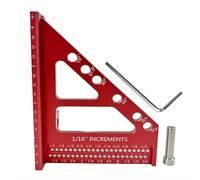Giwnhvx Righello triangolare in alluminio - Goniometro quadrato 3D multi-angolo per la lavorazione del legno - foro migliorato - alta precisione B