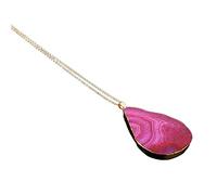 Giwnhvx Rosa Ruvida Moellons Naturale Taglio Grano Collana Pendente Catena Clavicola Collo Catena Maglione