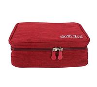 Giwnhvx Rosso Stagno Quadrato Donne Trucco Lavaggio Articoli da Toilette Borsa Cosmetica Trucco Viaggio Kit Organizzatore Intervallo