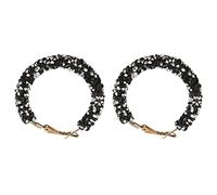 Giwnhvx Rotondo Coreano Grande goccia Orecchini per le Donne Moda Femminile Vintage Strass o Donne Dangle Orecchino Nero