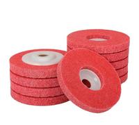 Giwnhvx Ruota di Lucidatura Piastra in Fibra di Nylon da 4 Pollici X 5/8 Pollici per Smerigliatrice Angolo, Durezza 7P, 10 Pezzi, Facile Installazione Rosso