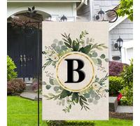 Giwnhvx S Bandiera da giardino in lino a doppio strato con lettere su entrambi i lati per vacanze all'aperto bandiera decorazione cortile bandiera