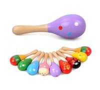 Giwnhvx Sabbia in Legno Tavola Giocattolo Regali di Compleanno per Bambini e Neonati Colorato Sensoriale Egg Shaker (Colore Casuale) 10 Pezzi