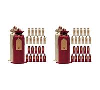 Giwnhvx Sacchetti per Vino Nel Tela da 48 Pezzi Sacchetti Regalo per Vino, Sacchetti per Bottiglie di Vino con Cordini, Etichette E Corde, Coperchi per Bottiglie di Vino Riutilizzabili