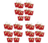 Giwnhvx Sacchetto Regalo da 30 Pezzi con Manico Sacchetto per nel Carta Presente Sacchetto per Snack Avvolgente con Sacchetti Regalo per Rosso