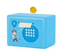 Giwnhvx Salvadanaio per Bambini, Scatola per il Risparmio di Denaro con Password e Impronte Digitali, Salvadanaio per Monete, Bancomat Sicuro, Regalo per Compleanno, Blu