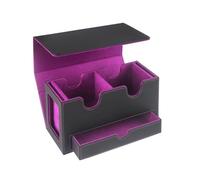 Giwnhvx Scatola di immagazzinaggio di carte magnetiche da portatile, scatola di immagazzinaggio con finestra di visualizzazione, porta carte di magia, viola