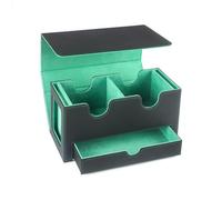 Giwnhvx Scatola di immagazzinaggio di carte magnetiche da portatile, scatola di immagazzinaggio con finestra di visualizzazione, porta carte di magia, verde