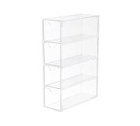 Giwnhvx Scatola di immagazzinaggio per occhiali a 4 strati grande scatola di immagazzinaggio per occhiali supporto per display impilabile multifunzionale cosmetico riutilizzabile