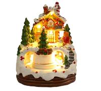 Giwnhvx Scatola di musica di Natale statuetta di Natale scena di neve invernale rotante ornamento regalo scaffale per bambini ristorante