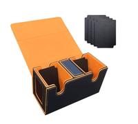 Giwnhvx Scatola Porta Carte per Oltre 200 Carte, per Mazzo di Carte, Organizer per Carte con 4 Divisori Arancione